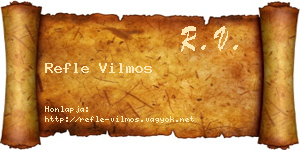 Refle Vilmos névjegykártya